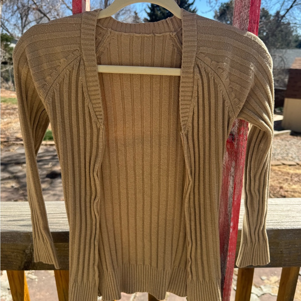 Vintage Slim Ribbed Zip-Front Cardigan - Picture 3 of 3